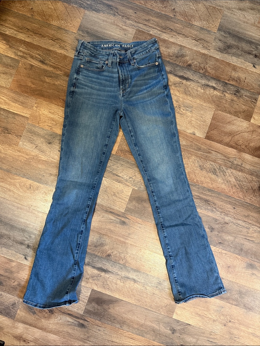 American Eagle Outfitters Women's Denim Bootcut Jeans in Blue Wash